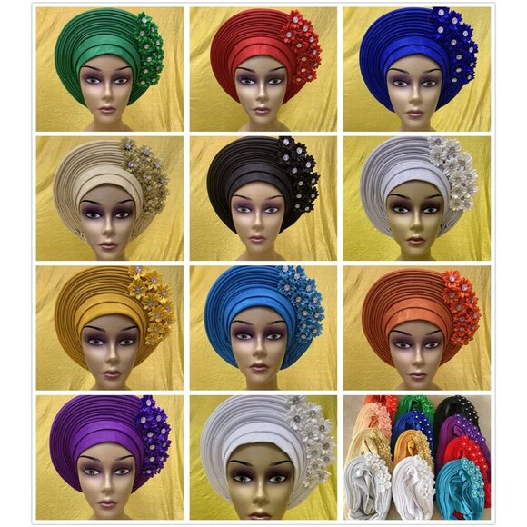 African Headtie Women Made With Stones Turban HeadWrap Accessories for Weddings main image 8